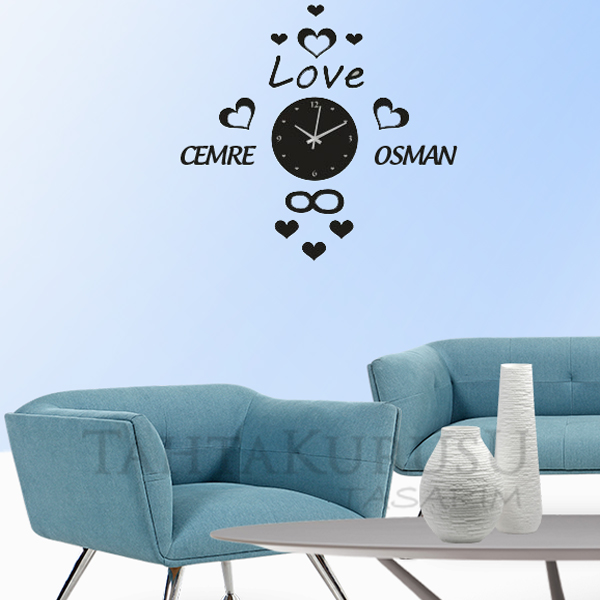 Love Sonsuzluk Saat - Dekoratif Ahşap Ürün